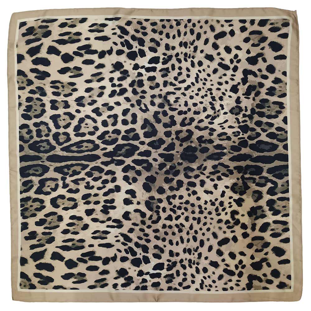 Bold Leopard Print Square Scarf