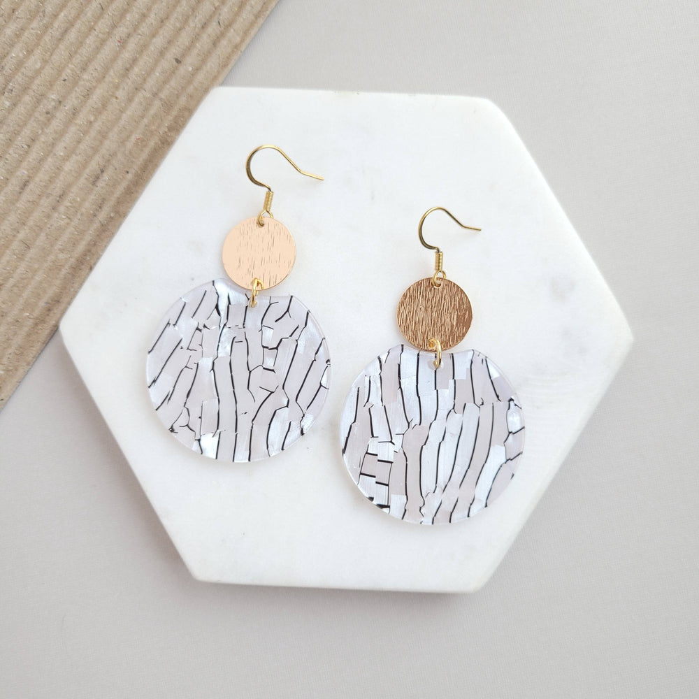 Spiffy & Splendid - Zoey Earrings - Pearl Black Stripe // Jewelry