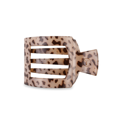 TELETIES - Square Flat Hair Clip | Med. | Blonde Tortoise