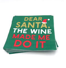 Christmas Cocktail Napkins | The Wine Made Me Do It