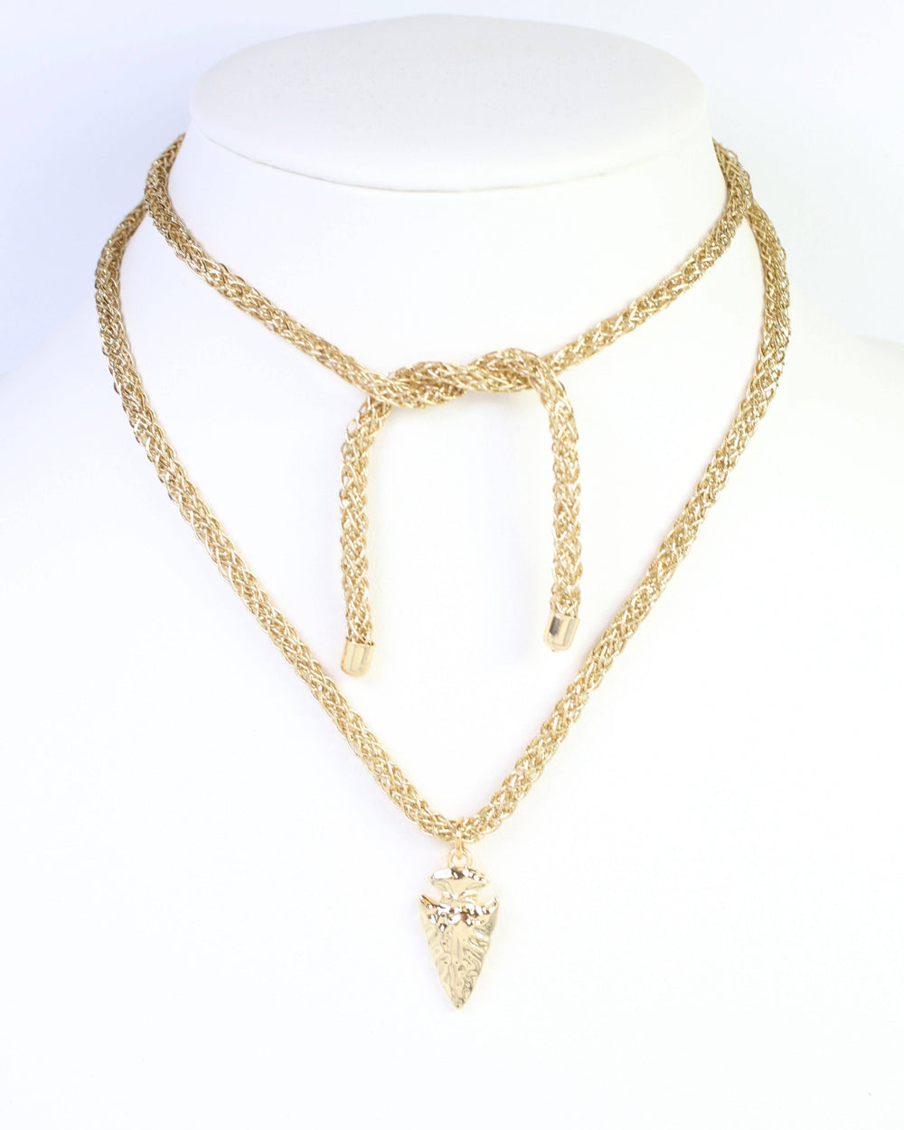 Corie Cord Necklace Arrow Gold
