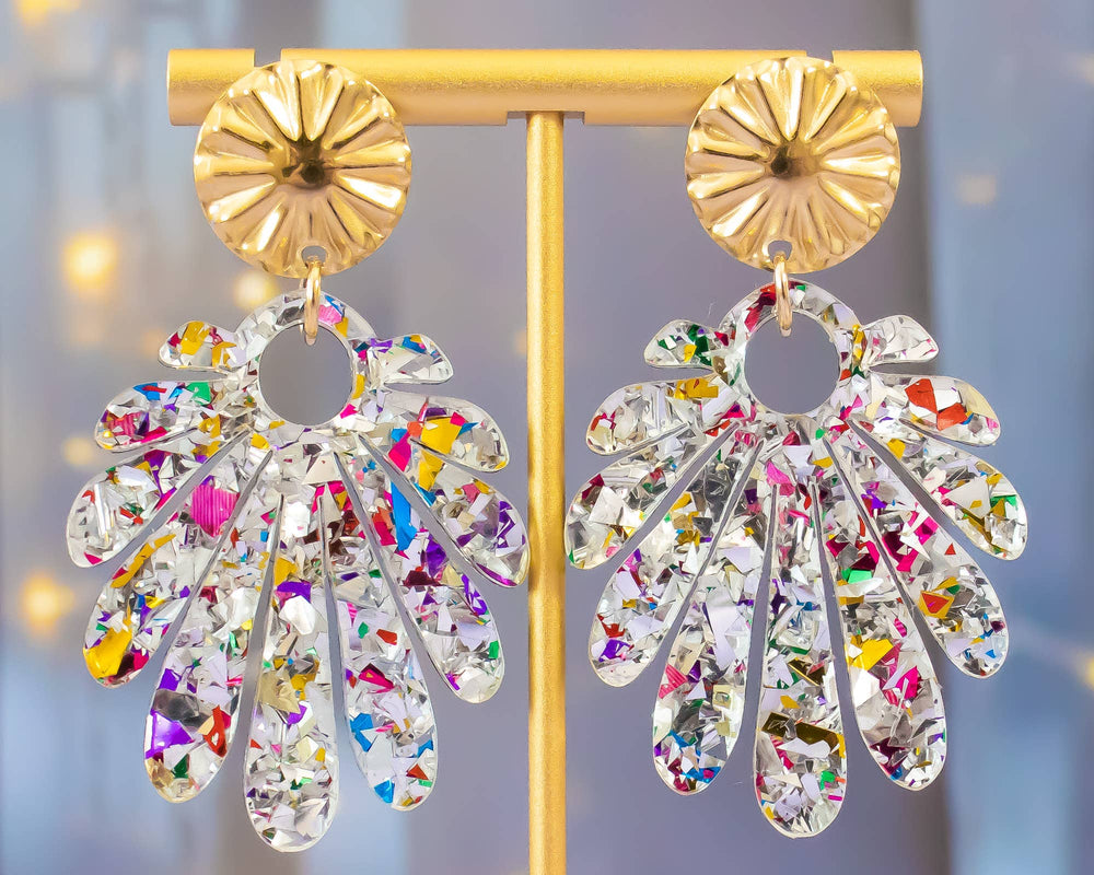Silver Shell Flakes Earrings