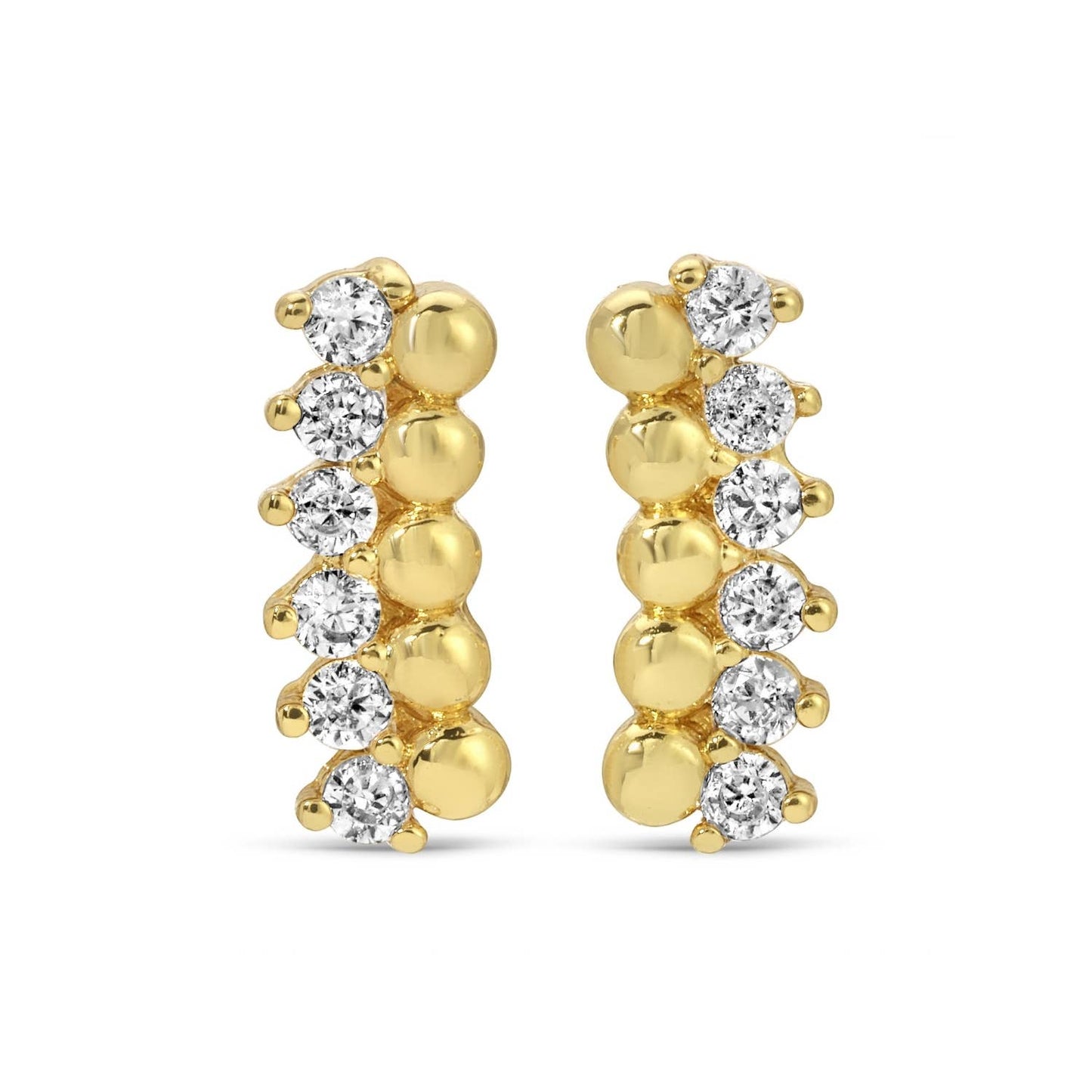 Delicate Dots & CZ Studs On Velvet Tag