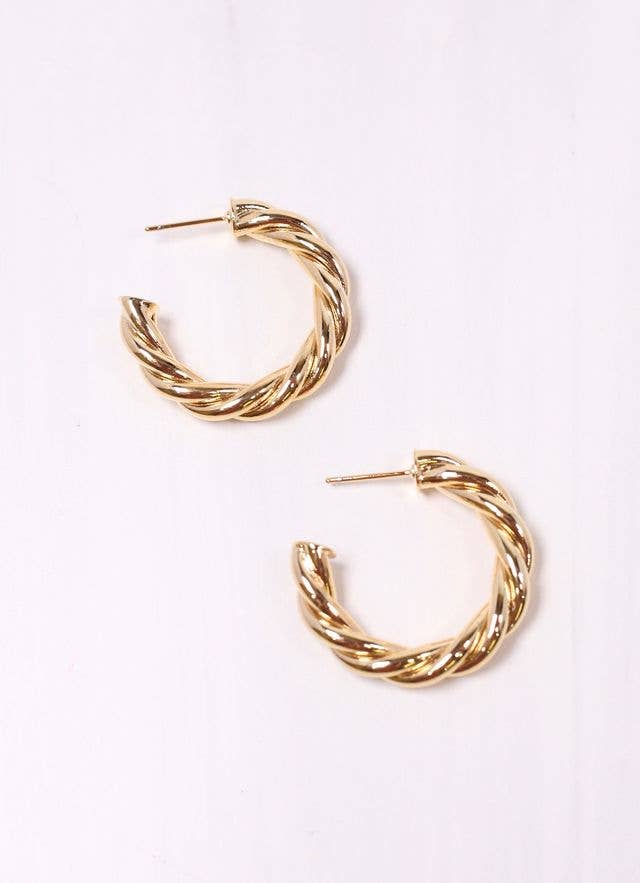 Gold Dipped Twisted Hoops