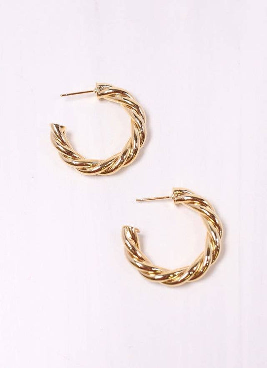 Gold Dipped Twisted Hoops