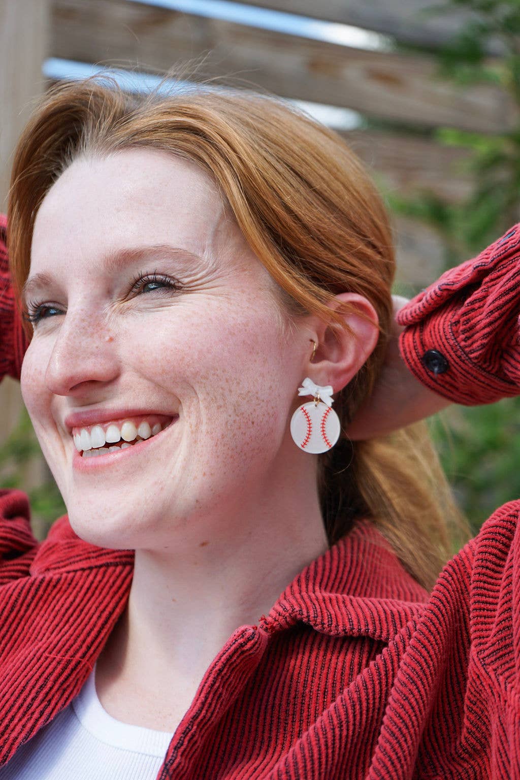 Bow Baseball Earrings