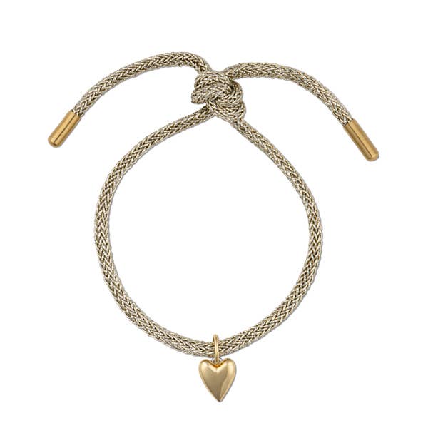 HART - Gold Lurex Bracelet with Gold Mini Heart