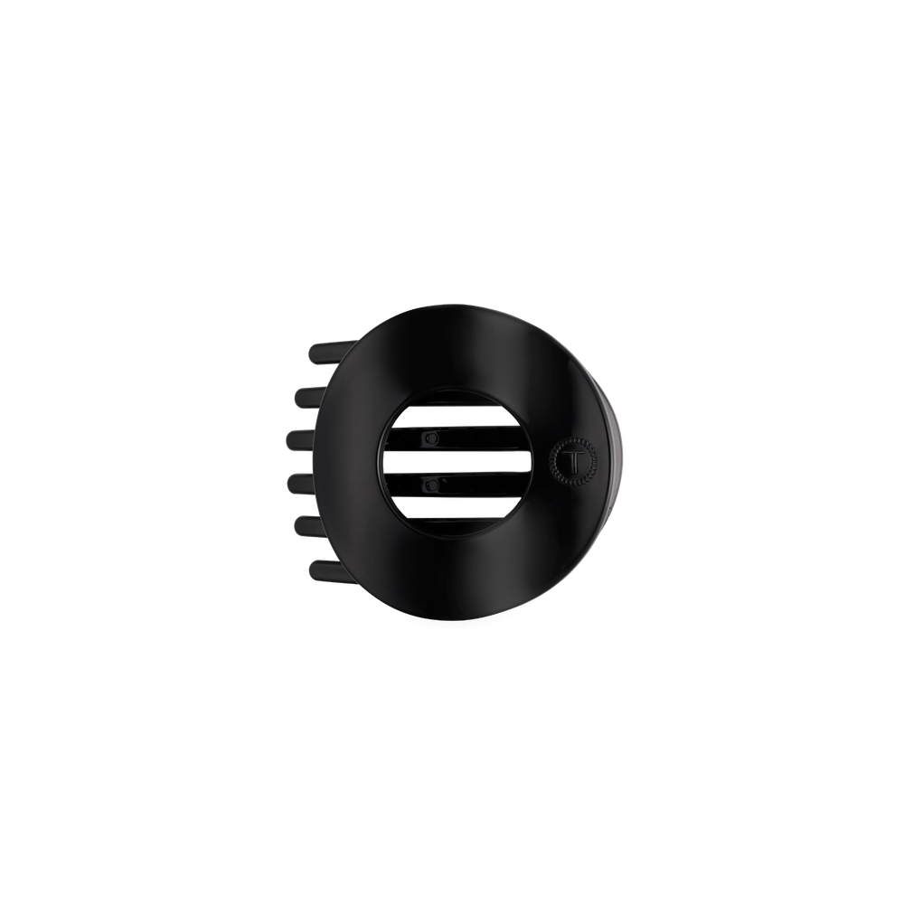 TELETIES - Jet Black | Small | Flat Circle Hair Clip