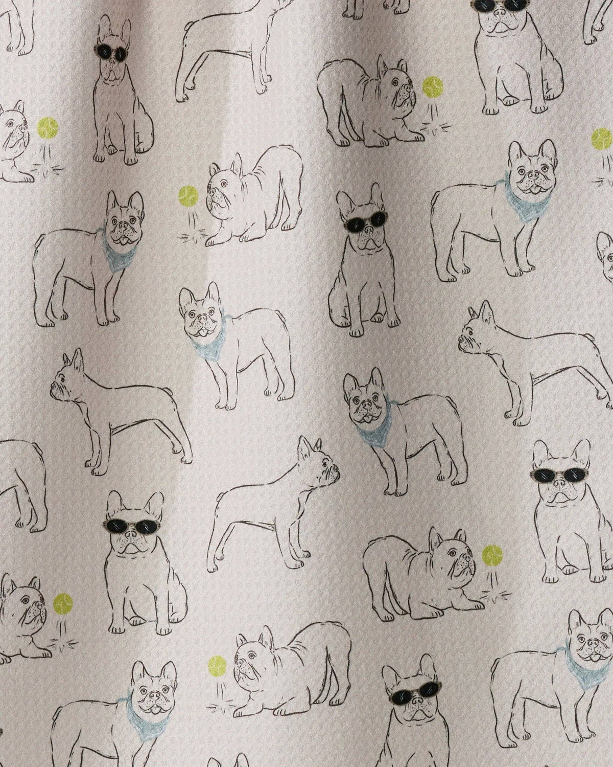 Geometry - Frenchie Frolic Tea Towel