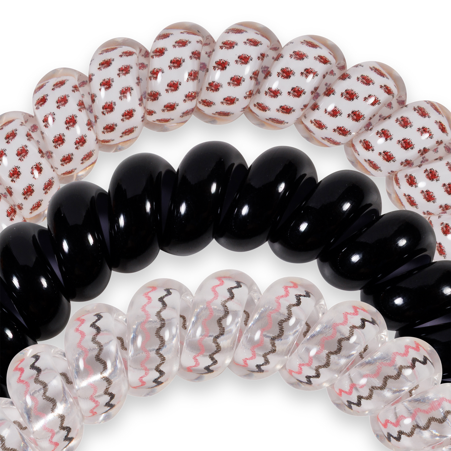 TELETIES - Spiral Hair Coils | Large | Go Cocks! Hair Ties