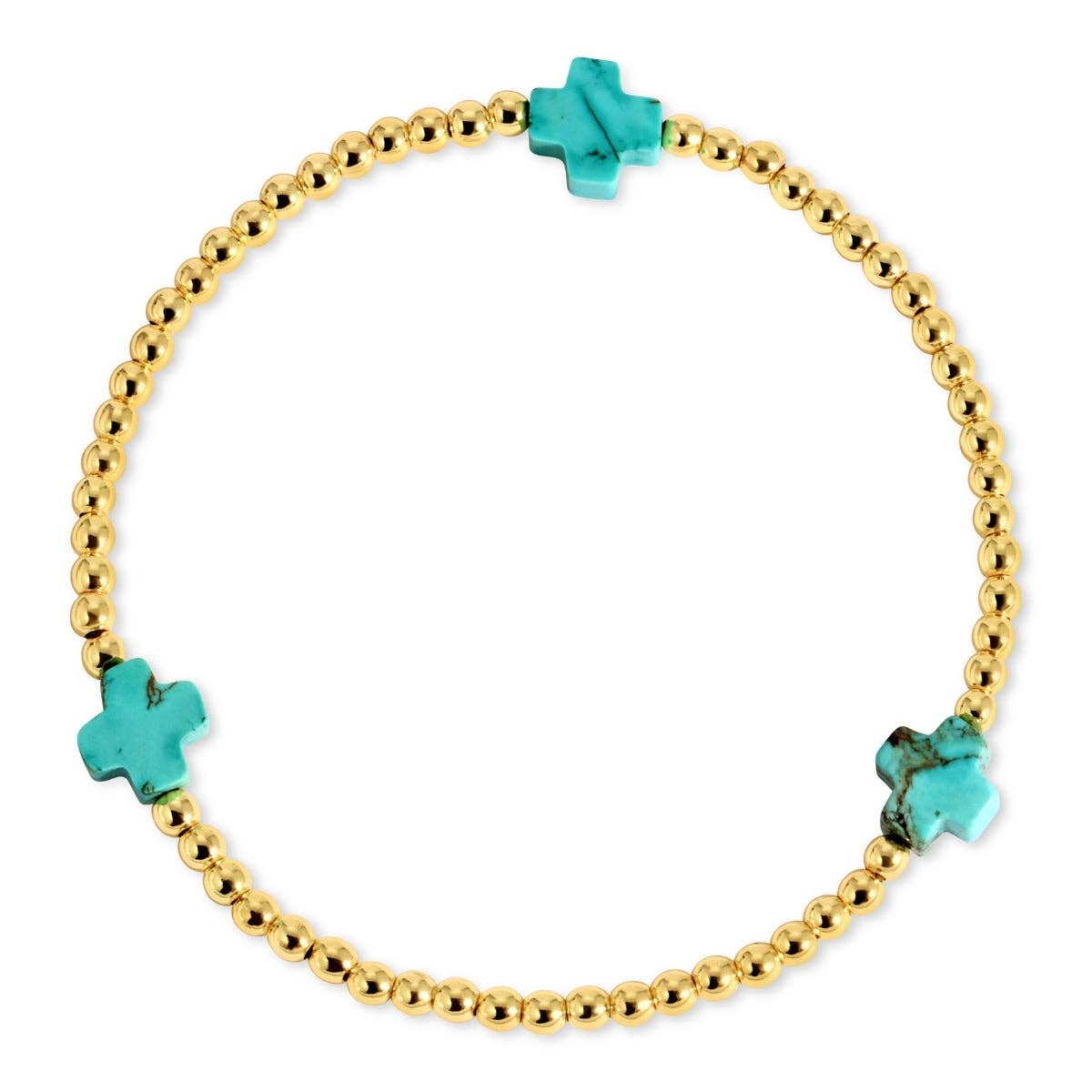 3mm Stretch Bracelets with Stone Crosses