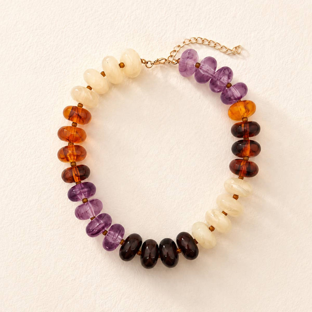 Color Block Chunky Bead Necklace
