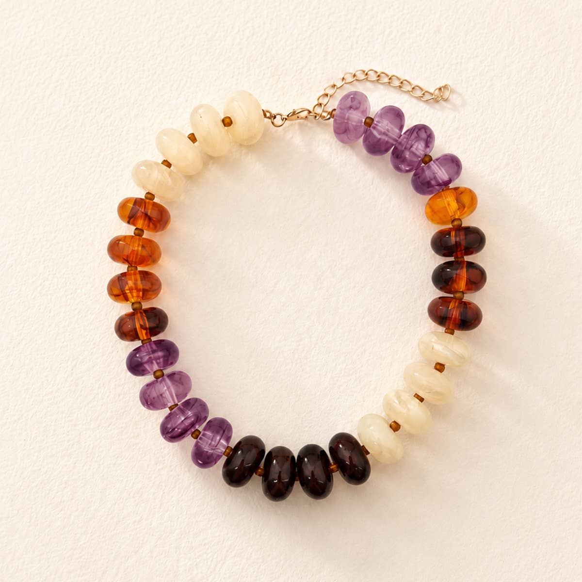 Color Block Chunky Bead Necklace