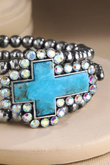 Western Hand Stone Cross Bracelet