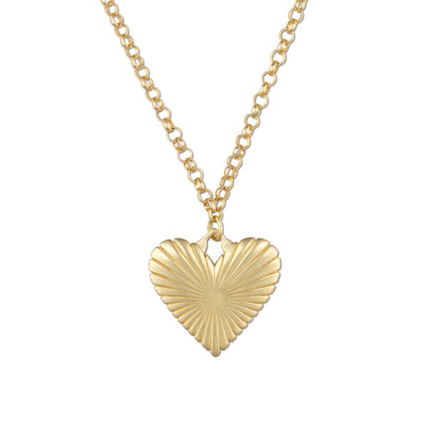 HART - Ribbed Heart of Gold Necklace