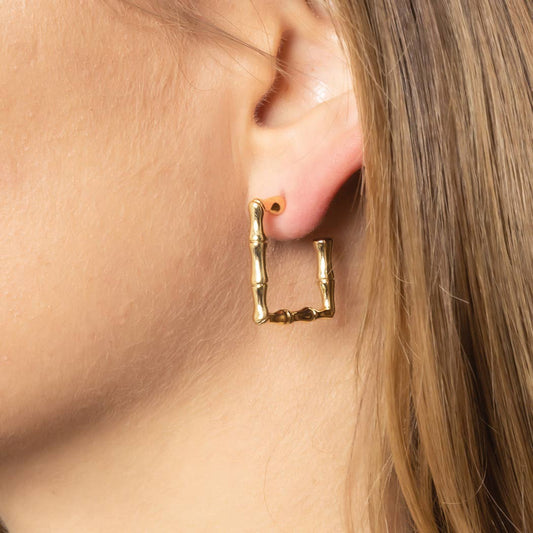 14K Gold-Dipped Square Post Earring