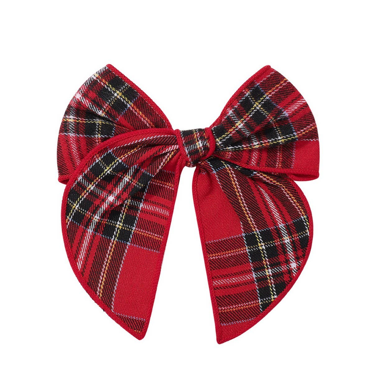 Vintage Plaid Bow Tail Hair Clip for Kids_CWAHA6677