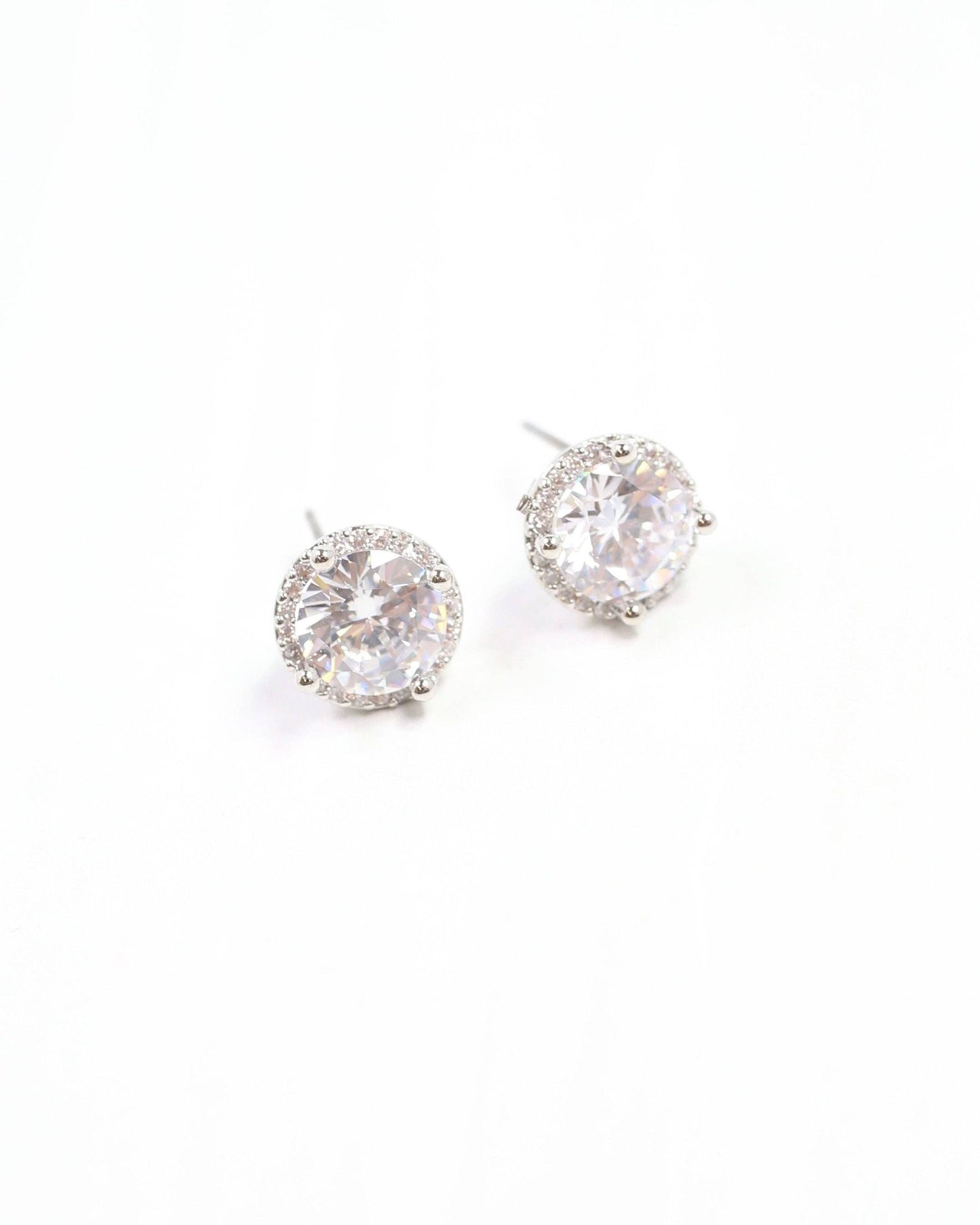 White Gold Dipped Silver Studs