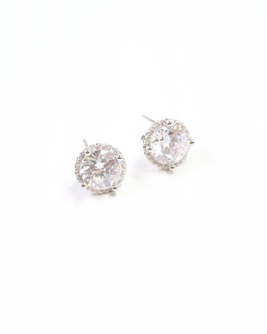 White Gold Dipped Silver Studs