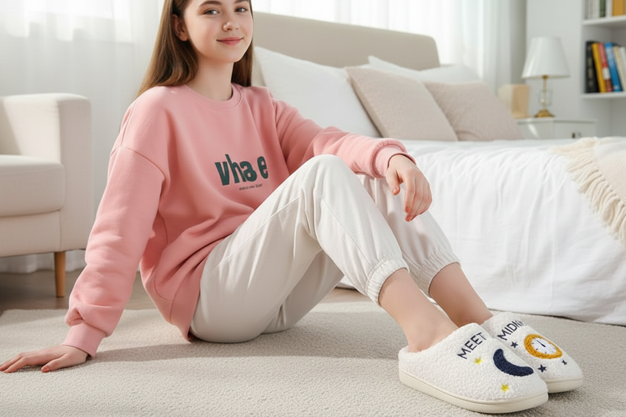 Meet Me At Midnight Cozy Fluffy Slippers