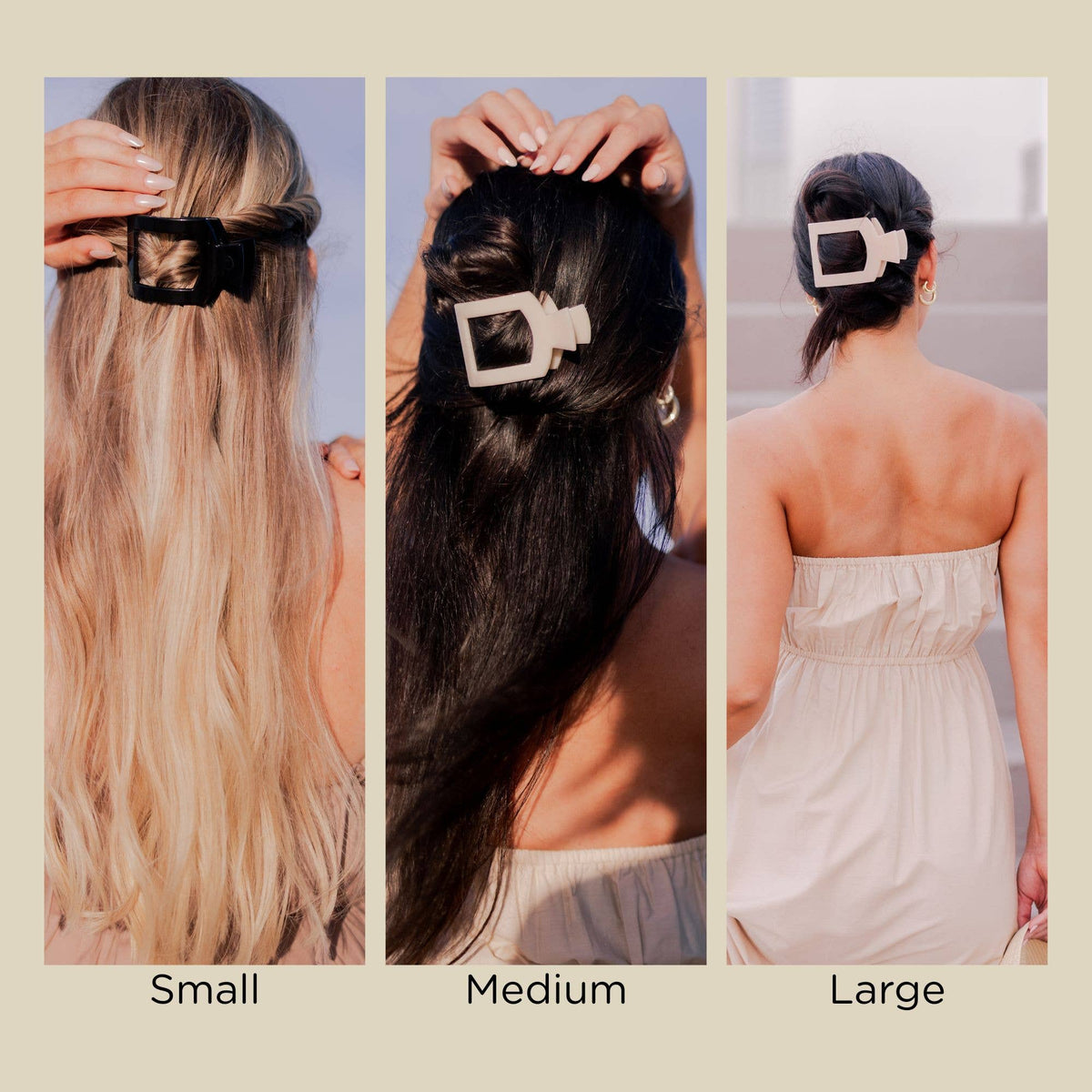 TELETIES - Square Flat Hair Clip | Small | Tortoise