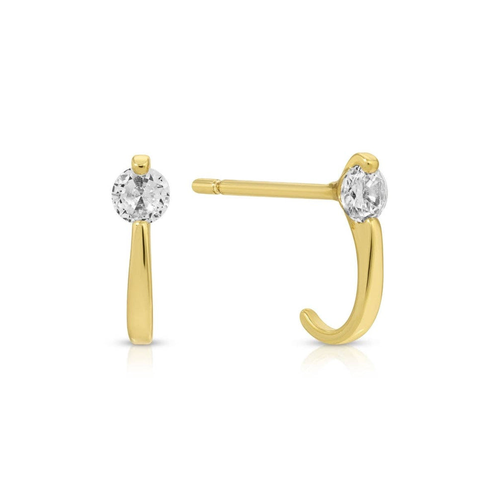 Minimalist CZ Studs with Ear Hugger
