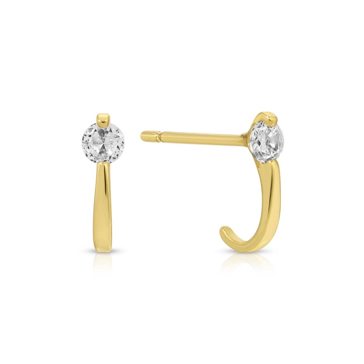 Minimalist CZ Studs with Ear Hugger