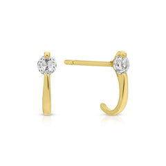 Minimalist CZ Studs with Ear Hugger