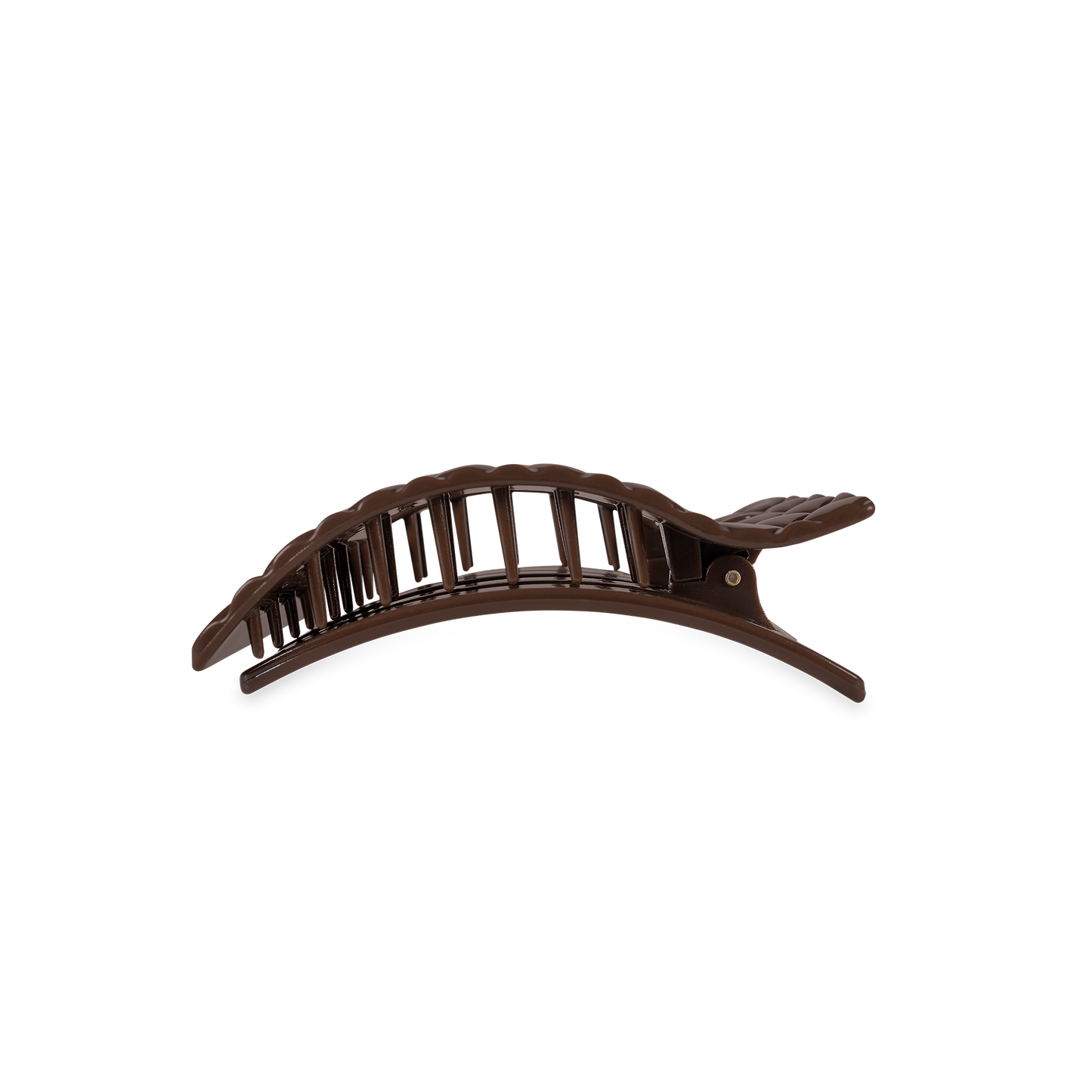 TELETIES - Flat Rectangle Hair Clip | Small | Truly Taupe Quilted