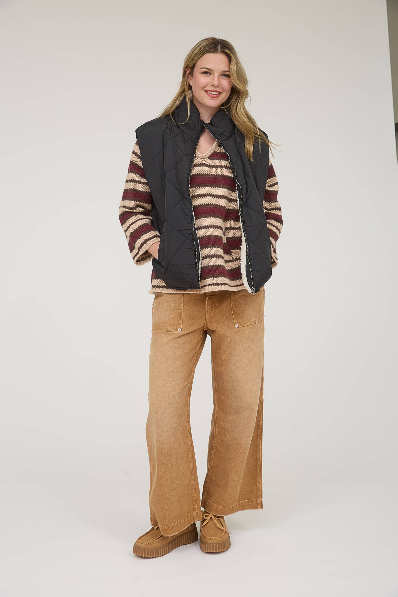 Quilted Zip Up Fleece Vest