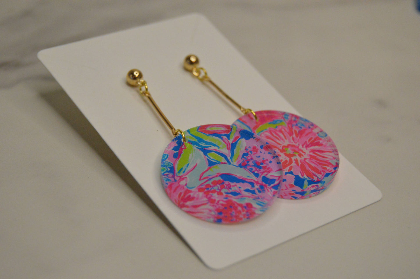 Preppy Colorful Circle Acrylic Earrings