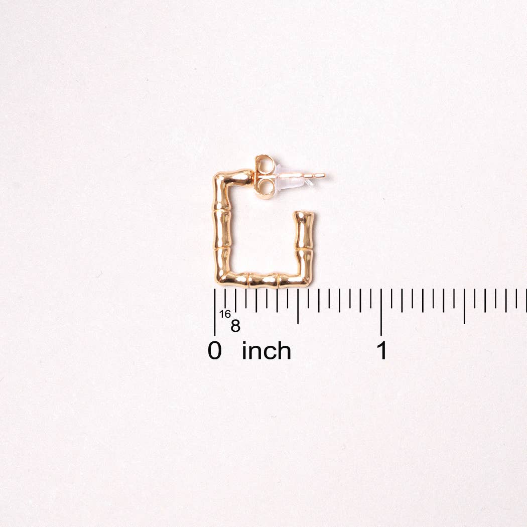 14K Gold-Dipped Square Post Earring