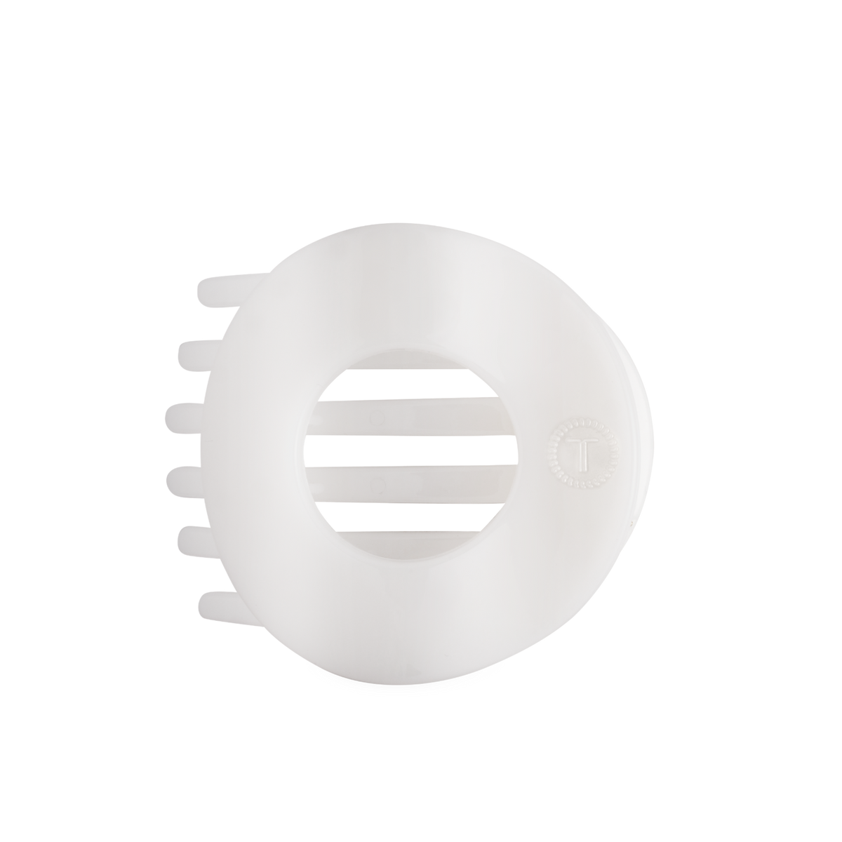 TELETIES - Coconut White | Large | Flat Circle Hair Clip