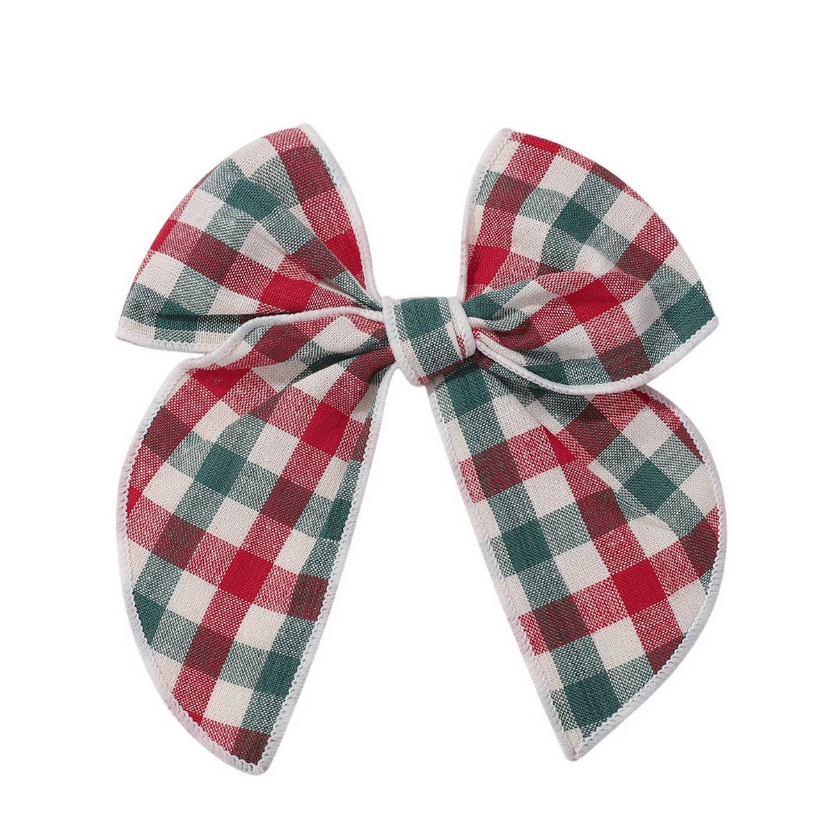 Vintage Plaid Bow Tail Hair Clip for Kids_CWAHA6677
