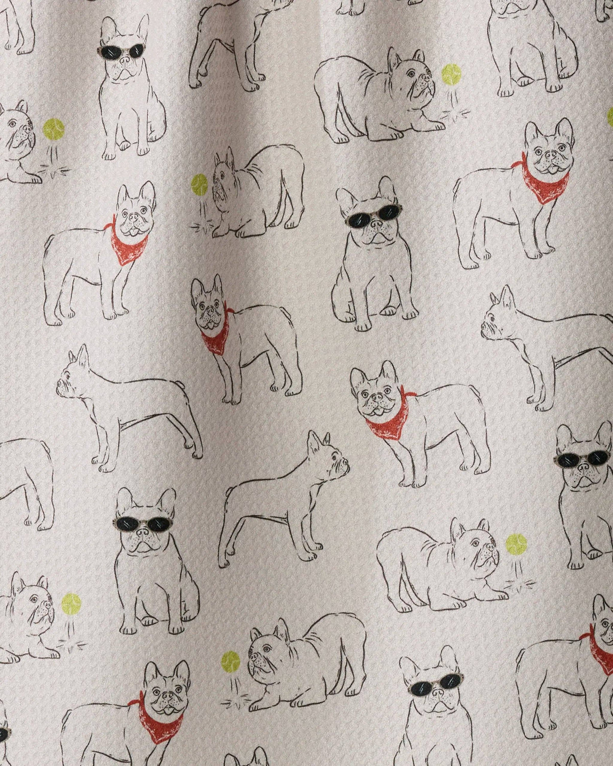 Geometry - Frenchie Frolic Tea Towel