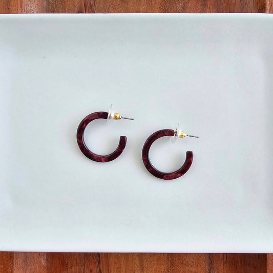 Cam Mini Hoops - Maroon