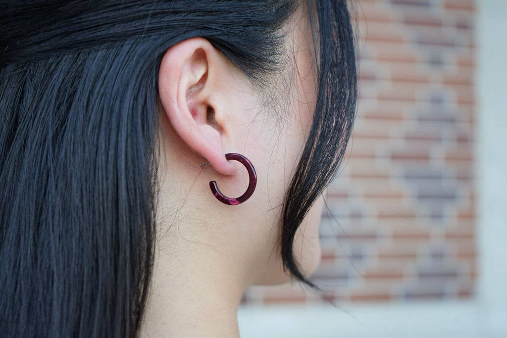 Cam Mini Hoops - Maroon