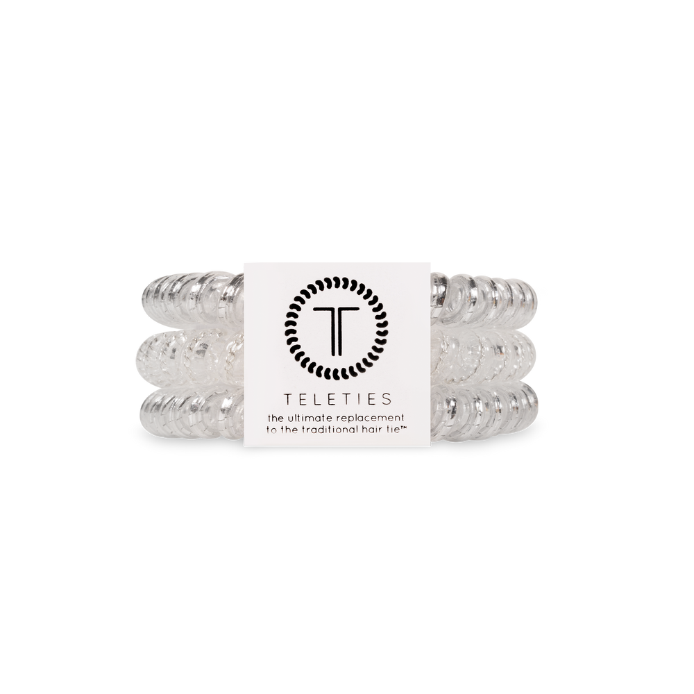 TELETIES - Spiral Hair Coils | Small | Silver Slay Hair Ties