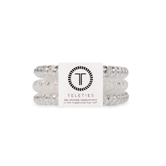 TELETIES - Spiral Hair Coils | Small | Silver Slay Hair Ties