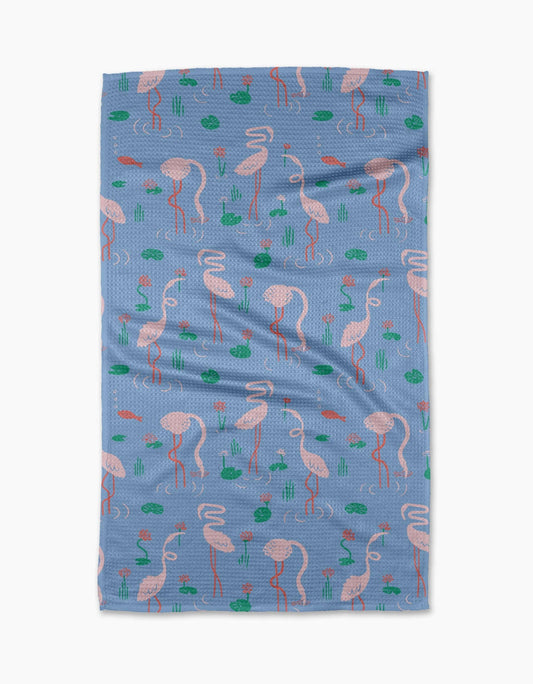 Geometry - Flirty Flamingo Tea Towel