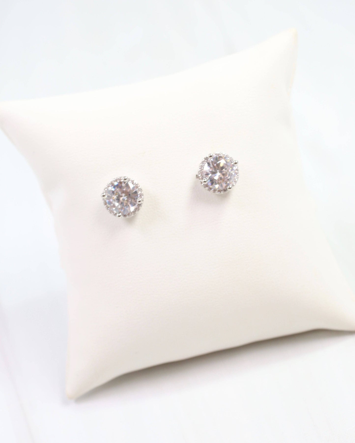 White Gold Dipped Silver Studs