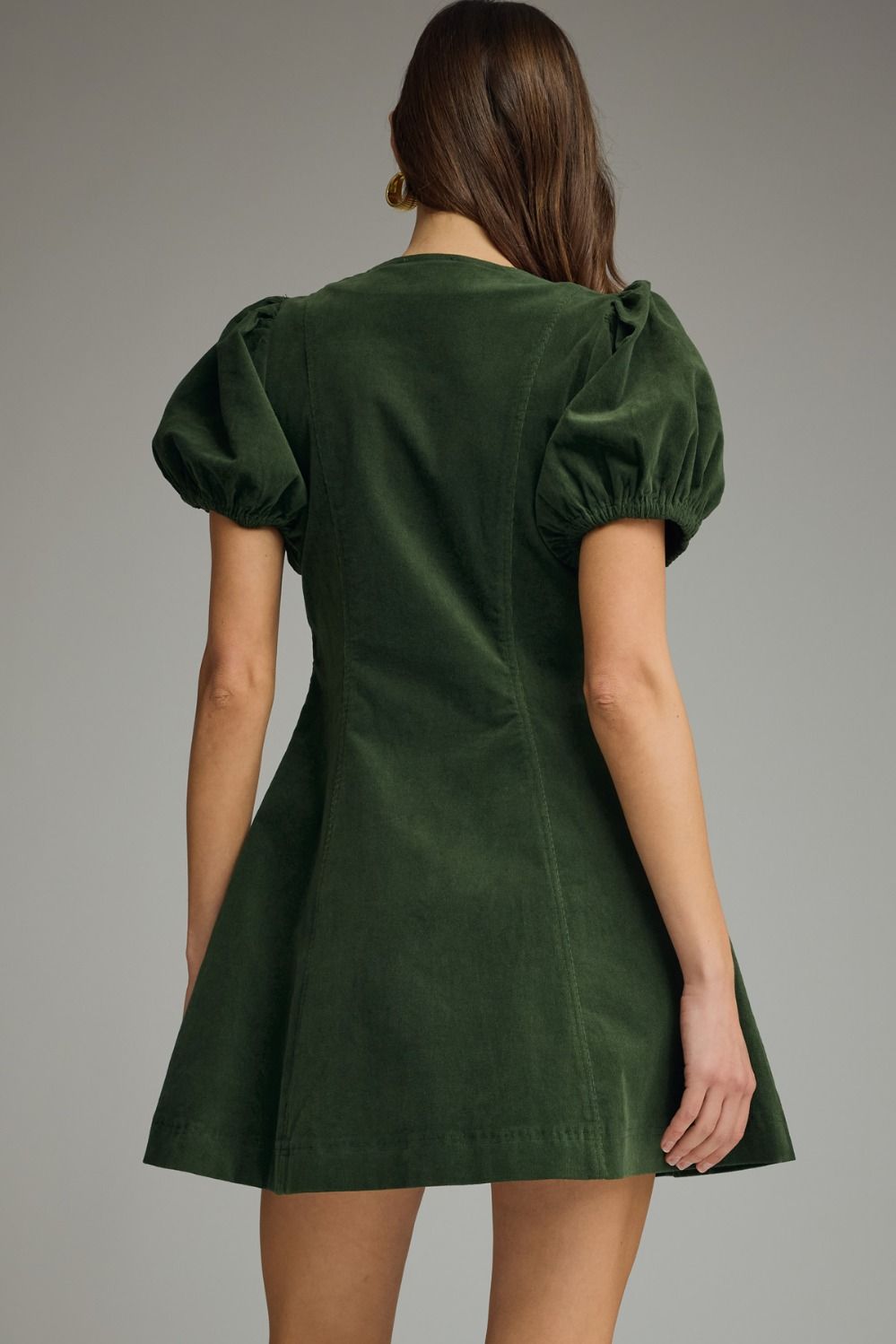 Corduroy Zip Up Mini Dress