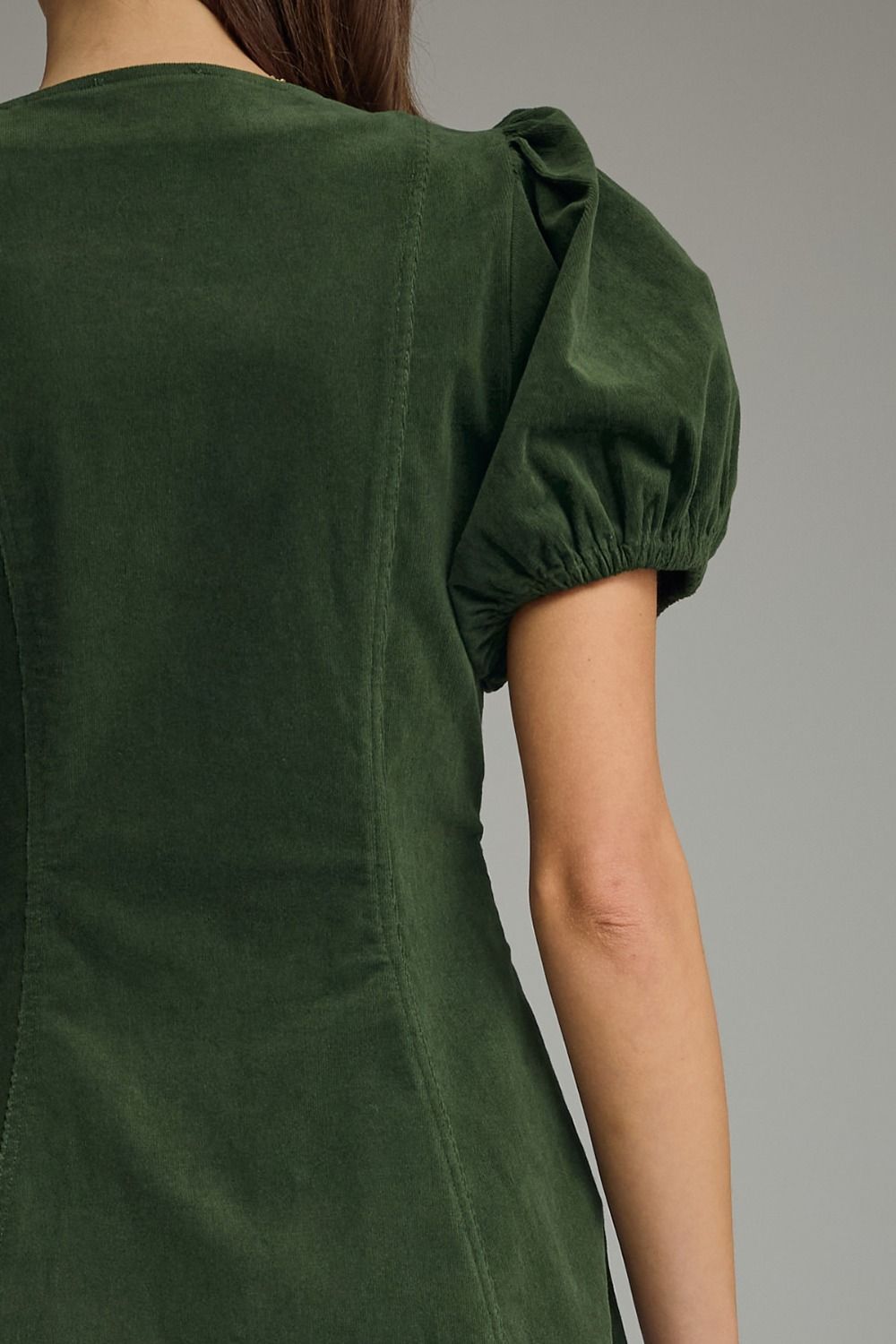 Corduroy Zip Up Mini Dress