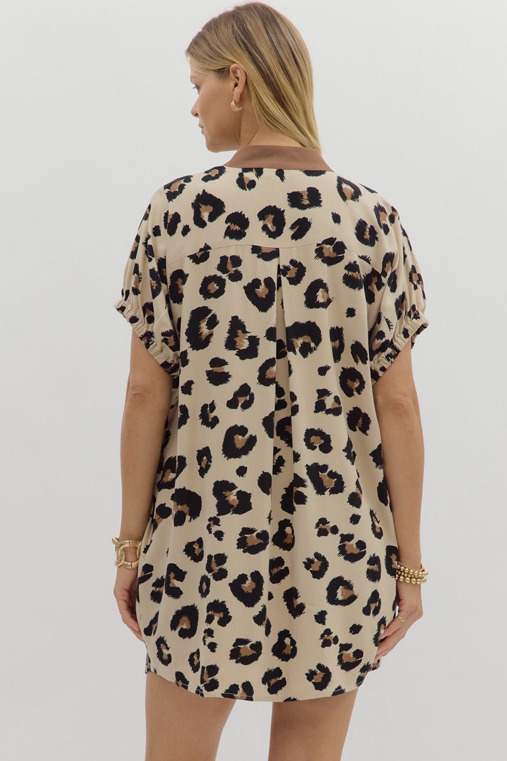 Leopard Dolman Sleeve Mini Dress