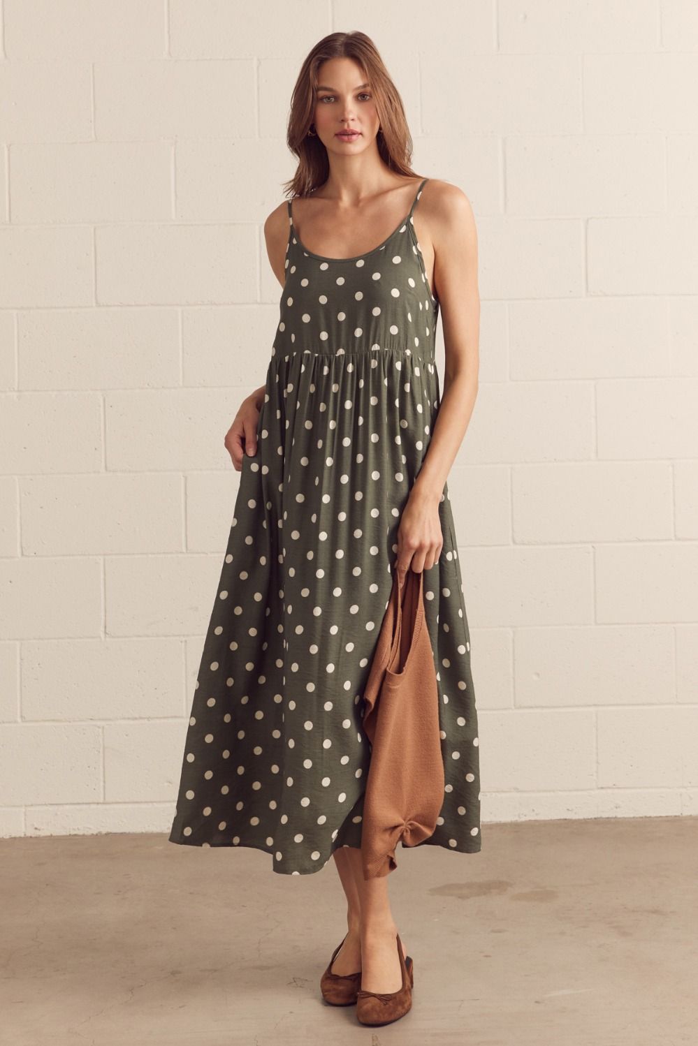 Polka Dot Midi Sweater Dress