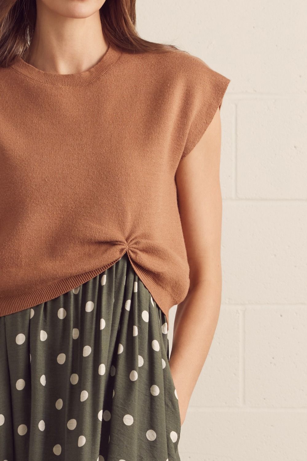 Polka Dot Midi Sweater Dress
