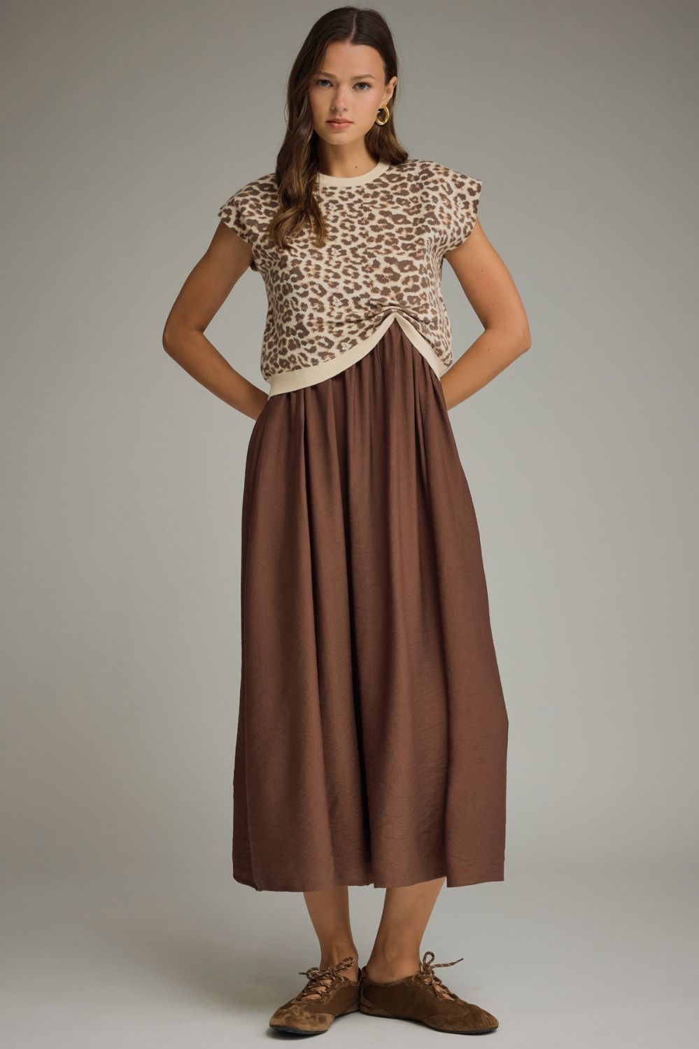 Leopard Midi Sweater Dress
