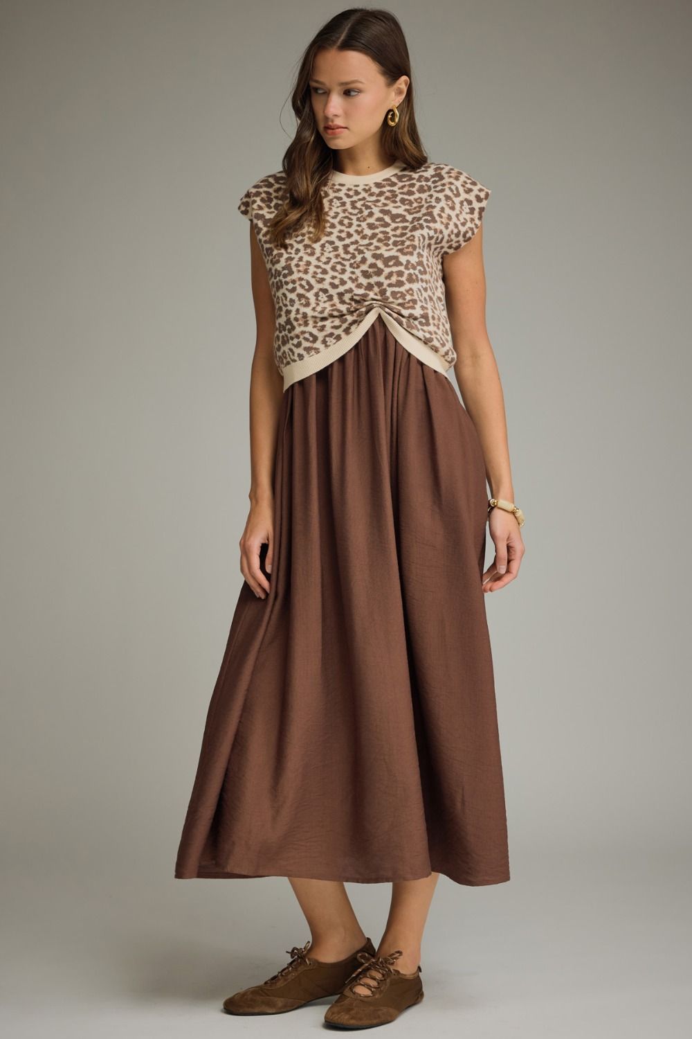 Leopard Midi Sweater Dress