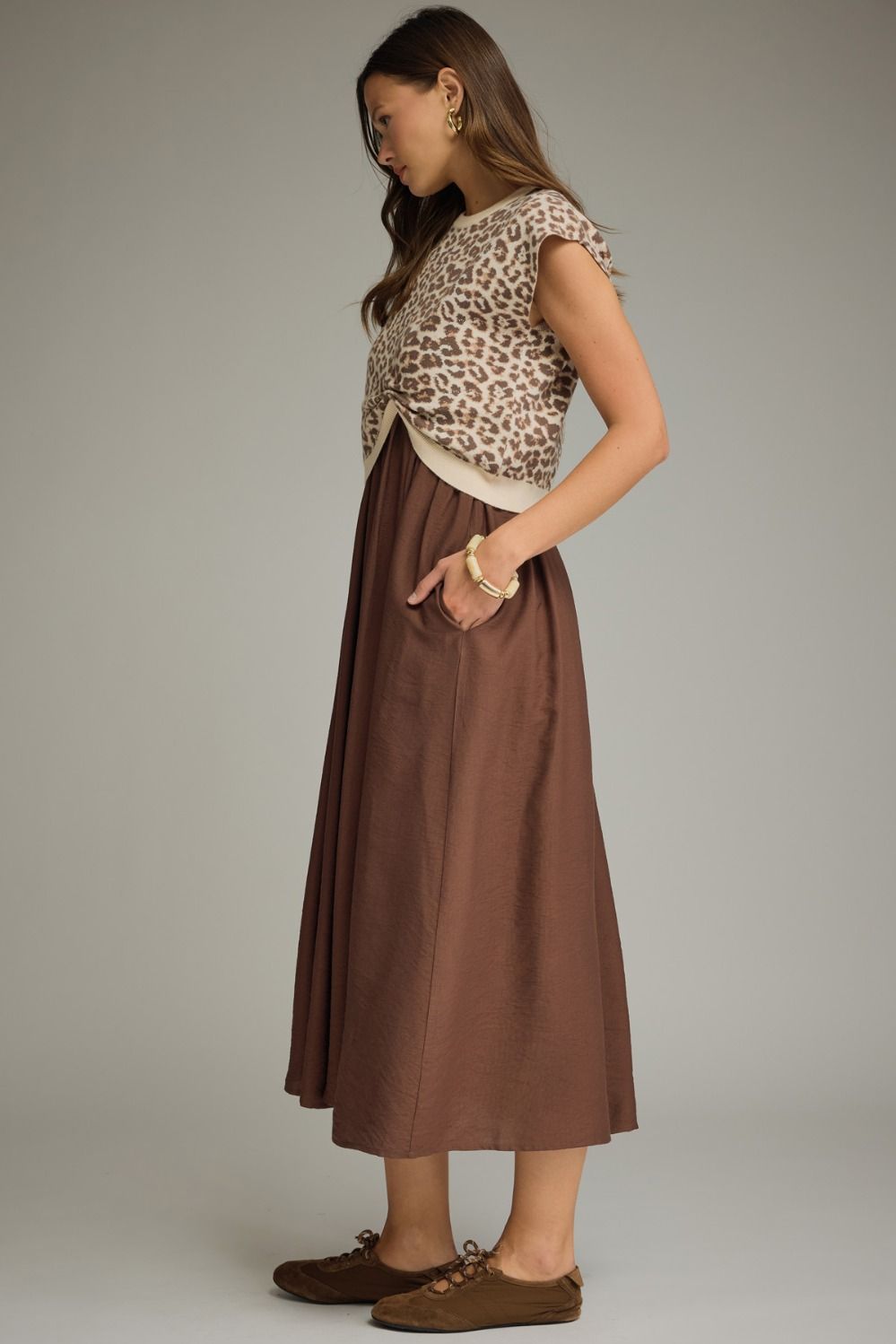 Leopard Midi Sweater Dress