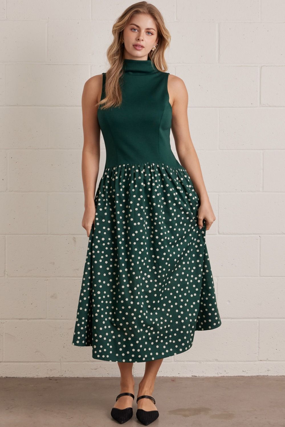Polka Dot Midi Dress